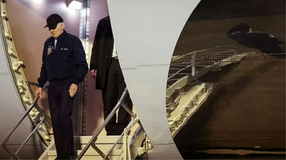 COVID-19’a yakalanan Joe Biden’in uçak merdiveninden inerken zorlandığı göründü